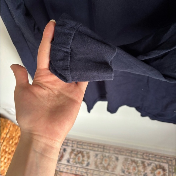 100% Cotton Skiing Grphic Navy Blue Long Sleeve Shirt in size large - Picture 7 of 11